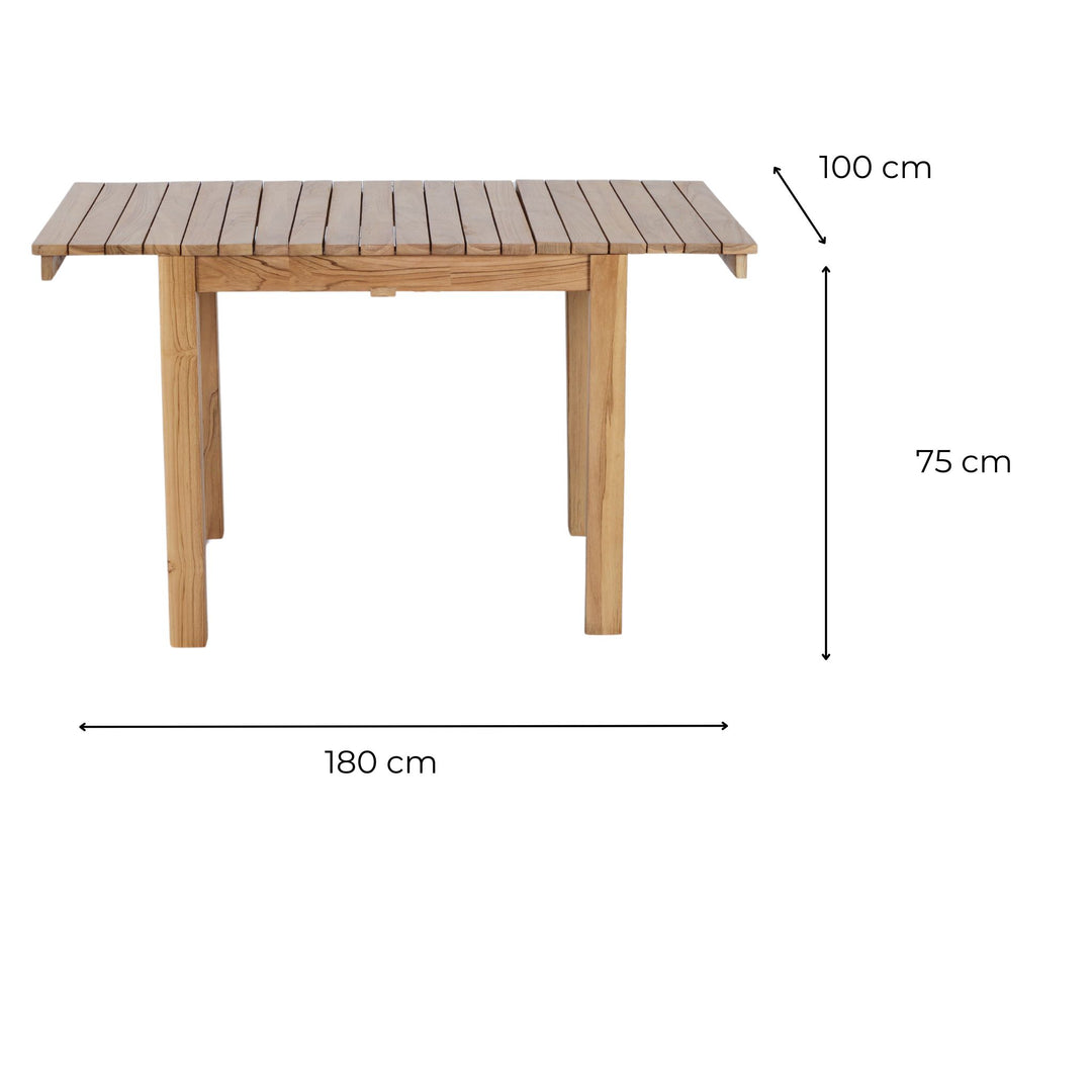 Table Terás en Teck Massif Extensible 120 - 180 cm