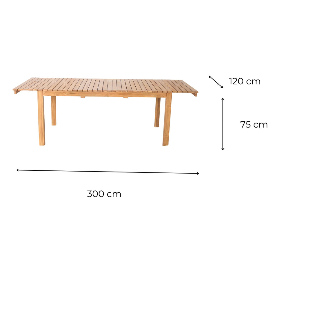 Table Terás en Teck Massif Extensible 240 - 300 cm