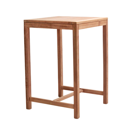 Table Carrée et 4 Tabourets de Bar en Teck