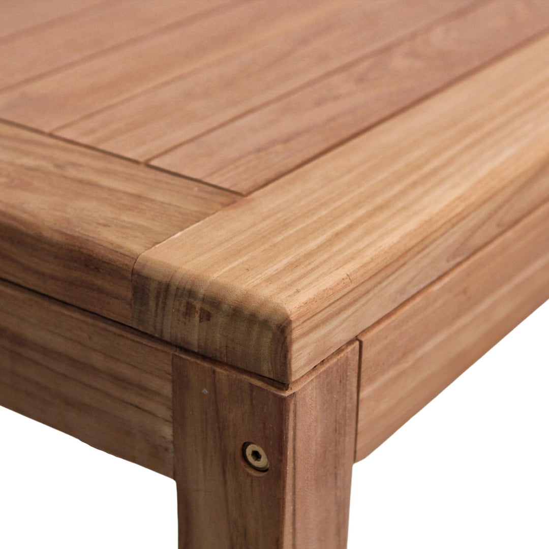 Table Carrée et 4 Tabourets de Bar en Teck