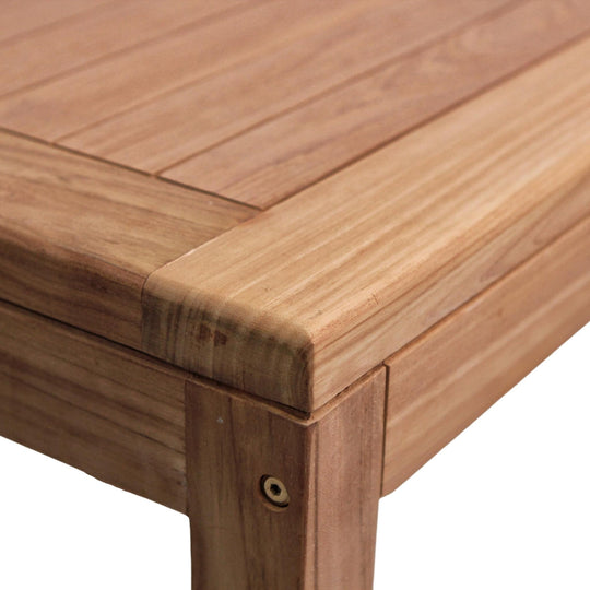 Table Carrée et 4 Tabourets de Bar en Teck
