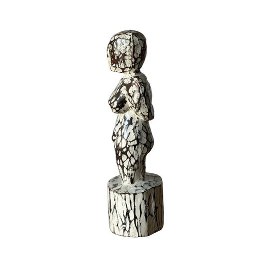 Statue Kwanda 1 Blanc Patine