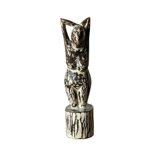 Statue Kwanda 2 Blanc Patine