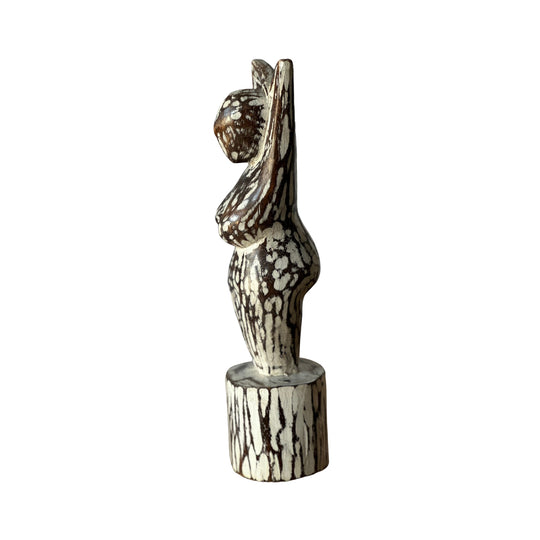 Statue Kwanda 2 Blanc Patine