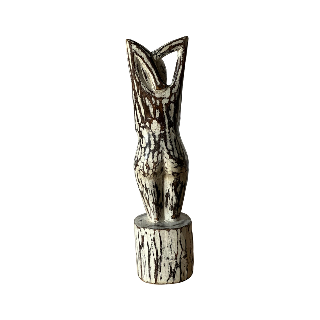 Statue Kwanda 2 Blanc Patine