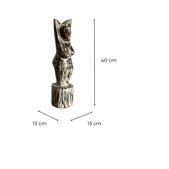 Statue Kwanda 2 Blanc Patine