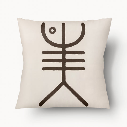 Coussin Galibis Écru Caban' x MZelle Design - Double face, texture lin - 55 x 55 cm