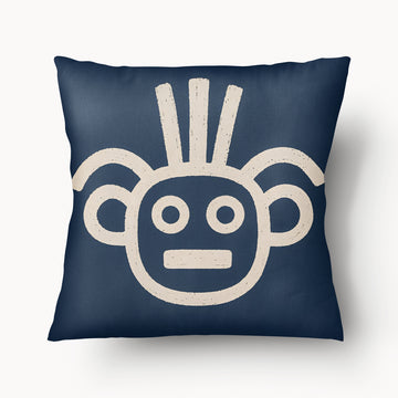 Coussin Arawak Bleu Chic Caban' x MZelle Design - Double face, texture lin - 45 x 45 cm