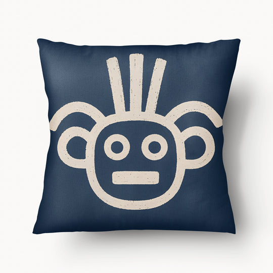Coussin Arawak Bleu Chic Caban' x MZelle Design - Double face, texture lin - 45 x 45 cm