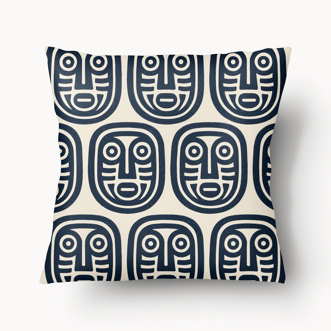 Coussin Kalinago Écru Caban' x MZelle Design - Double face, texture lin - 55 x 55 cm