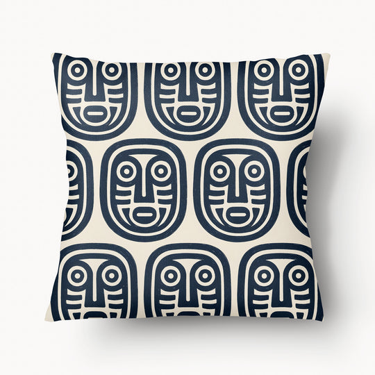 Coussin Kalinago Écru Caban' x MZelle Design - Double face, texture lin - 55 x 55 cm