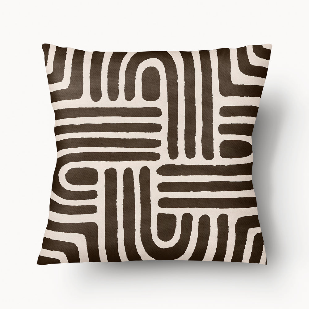 Coussin Maboya Écru Caban' x MZelle Design - Double face, texture lin - 55 x 55 cm