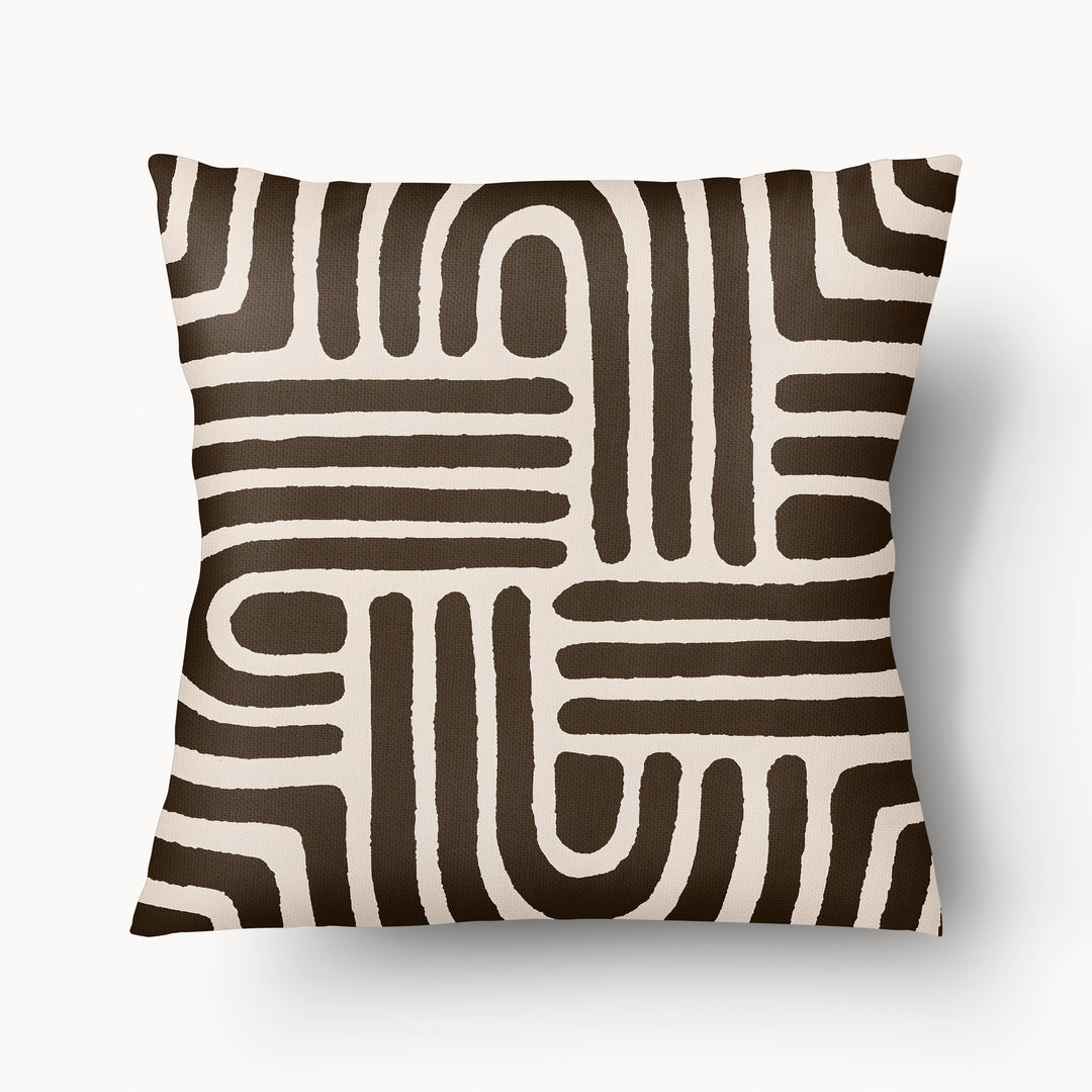 Coussin Maboya Écru Caban' x MZelle Design - Double face, texture lin - 55 x 55 cm