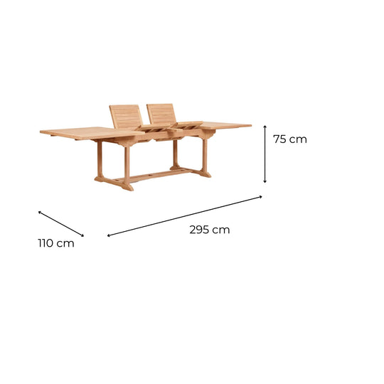 Table Rectangle Teck Extensible 3m