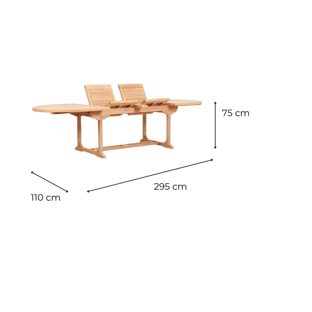 Table Ovale Teck Extensible 3m