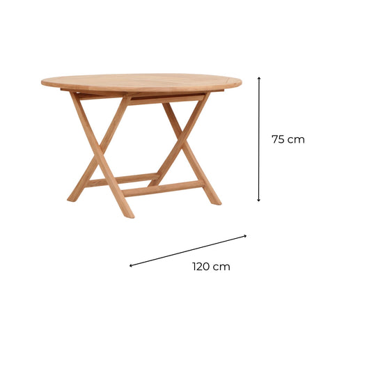 Table Teck ronde Barcelona D120cm