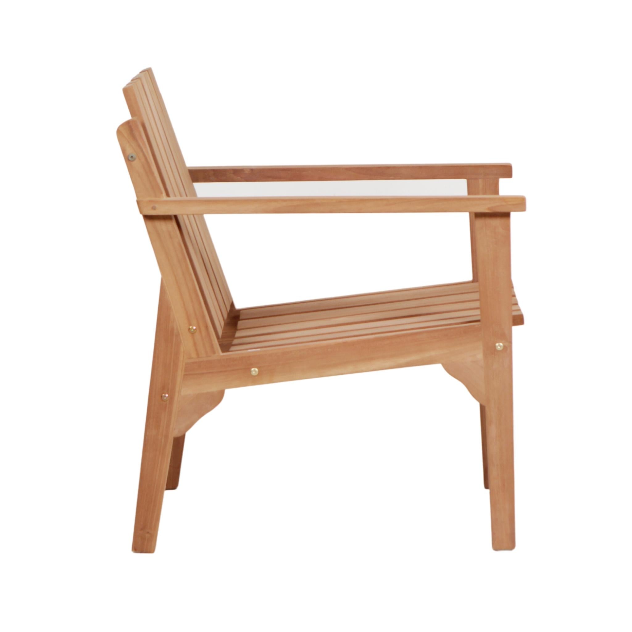 Fauteuil Adirondack En Teck Massif Montréal | Chaise Longue De Jardin Avec Repose-pieds | Dimensions 73x86x141 Cm