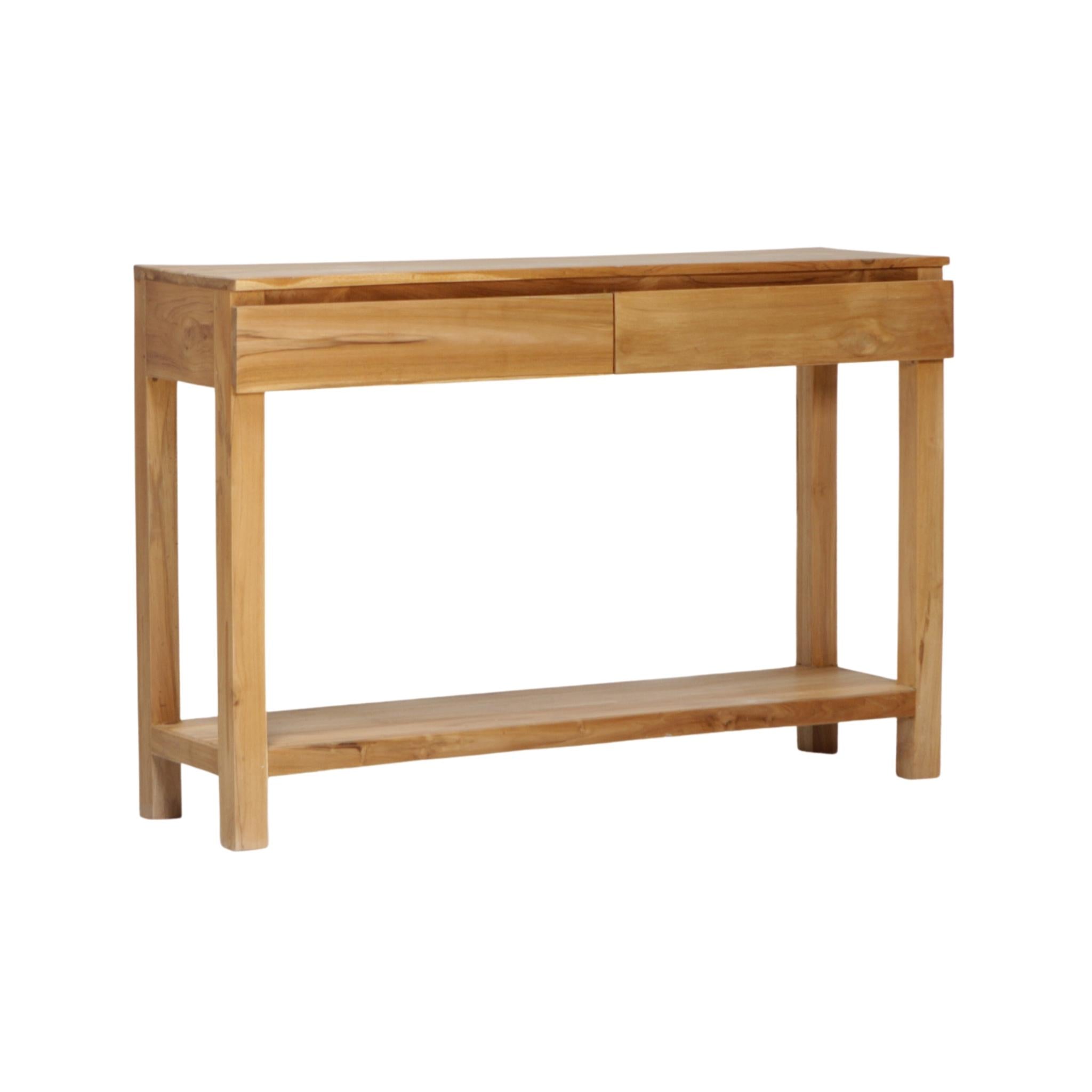 Console 2 tiroirs 120cm Teck Elegancia - Beauté Fonctionnelle en Teck ...