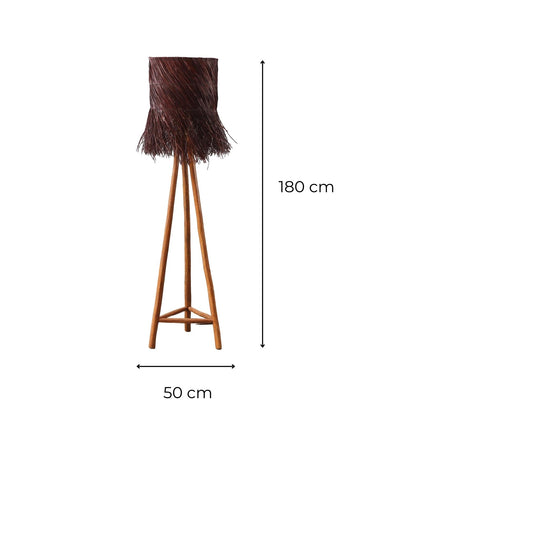 Lampe sur pieds Havane Teck Brun café