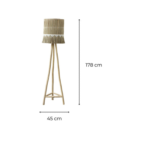 Lampe sur pieds Aztecá Teck Naturel/Blanc